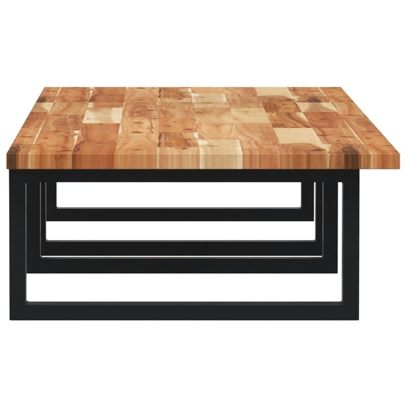 Casa si Gradina - Mobilier - Biblioteci si rafturi - Rafturi - Raft pentru lavoar montat pe perete, otel și lemn masiv acacia, maro închis și negru, mărime 140x50x2 cm, model dreptunghiular - Infinity.ro