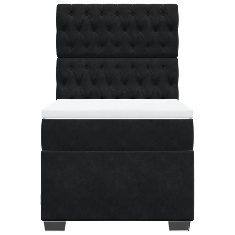Casa si Gradina - Mobilier - Paturi si accesorii - Paturi - Pat box spring cu saltea, negru, 90x190 cm, catifea - Infinity.ro