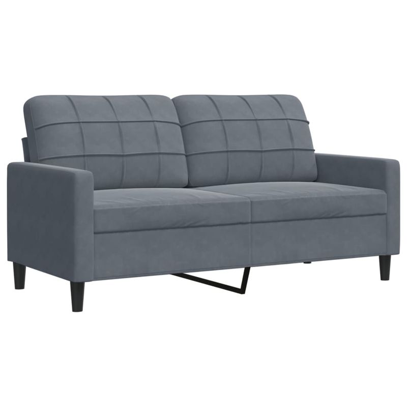 Casa si Gradina - Mobilier - Seturi de mobilier - Seturi living - Set de canapele cu perne, 3 piese, gri inchis, catifea - Infinity.ro
