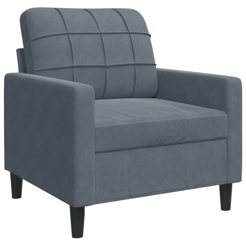 Casa si Gradina - Mobilier - Seturi de mobilier - Seturi living - Set de canapele cu perne, 3 piese, gri inchis, catifea - Infinity.ro