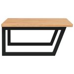 Casa si Gradina - Mobilier - Biblioteci si rafturi - Rafturi - Raft pentru lavoar montat pe perete, otel și lemn masiv stejar, maro deschis și negru, mărime 100x60x2.5 cm, model trapez - Infinity.ro