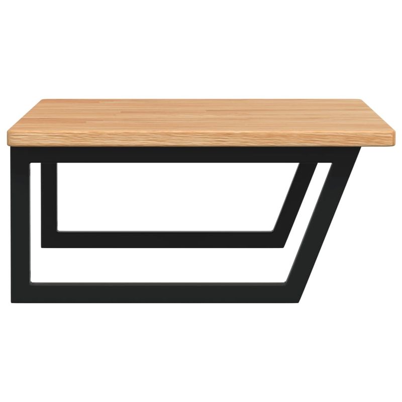 Casa si Gradina - Mobilier - Biblioteci si rafturi - Rafturi - Raft pentru lavoar montat pe perete, otel și lemn masiv stejar, maro deschis și negru, mărime 100x60x2.5 cm, model trapez - Infinity.ro