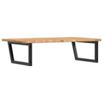 Casa si Gradina - Mobilier - Biblioteci si rafturi - Rafturi - Raft pentru lavoar montat pe perete, otel și lemn masiv stejar, maro deschis și negru, mărime 100x60x2.5 cm, model trapez - Infinity.ro