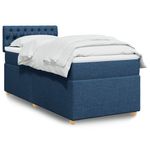 Casa si Gradina - Mobilier - Paturi si accesorii - Paturi - Pat box spring cu saltea, albastru, 80x200 cm, textil - Infinity.ro