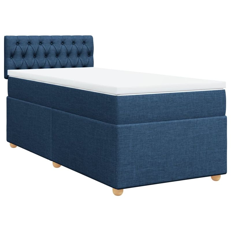 Casa si Gradina - Mobilier - Paturi si accesorii - Paturi - Pat box spring cu saltea, albastru, 80x200 cm, textil - Infinity.ro