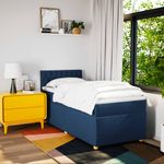 Casa si Gradina - Mobilier - Paturi si accesorii - Paturi - Pat box spring cu saltea, albastru, 80x200 cm, textil - Infinity.ro