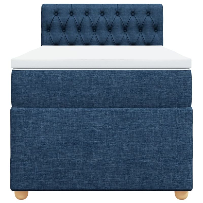 Casa si Gradina - Mobilier - Paturi si accesorii - Paturi - Pat box spring cu saltea, albastru, 80x200 cm, textil - Infinity.ro