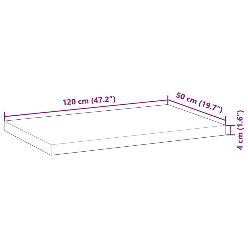 Casa si Gradina - Mobilier - Feronerie si accesorii mobila - Blat de masa, 120x50x4 cm, dreptunghiular, lemn masiv de acacia, finisat în ulei - Infinity.ro