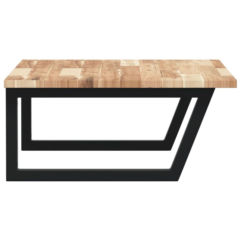 Casa si Gradina - Mobilier - Comode si corpuri - Masute de toaleta - Raft pentru lavoar montat pe perete, otel și lemn masiv acacia, maro și negru, mărime 100x60x2 cm, model trapez - Infinity.ro