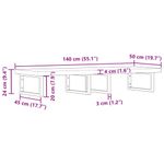 Casa si Gradina - Mobilier - Comode si corpuri - Masute de toaleta - Raft pentru lavoar montat pe perete, otel și lemn masiv acacia, maro și negru, mărime 140x50x4 cm, model dreptunghiular - Infinity.ro