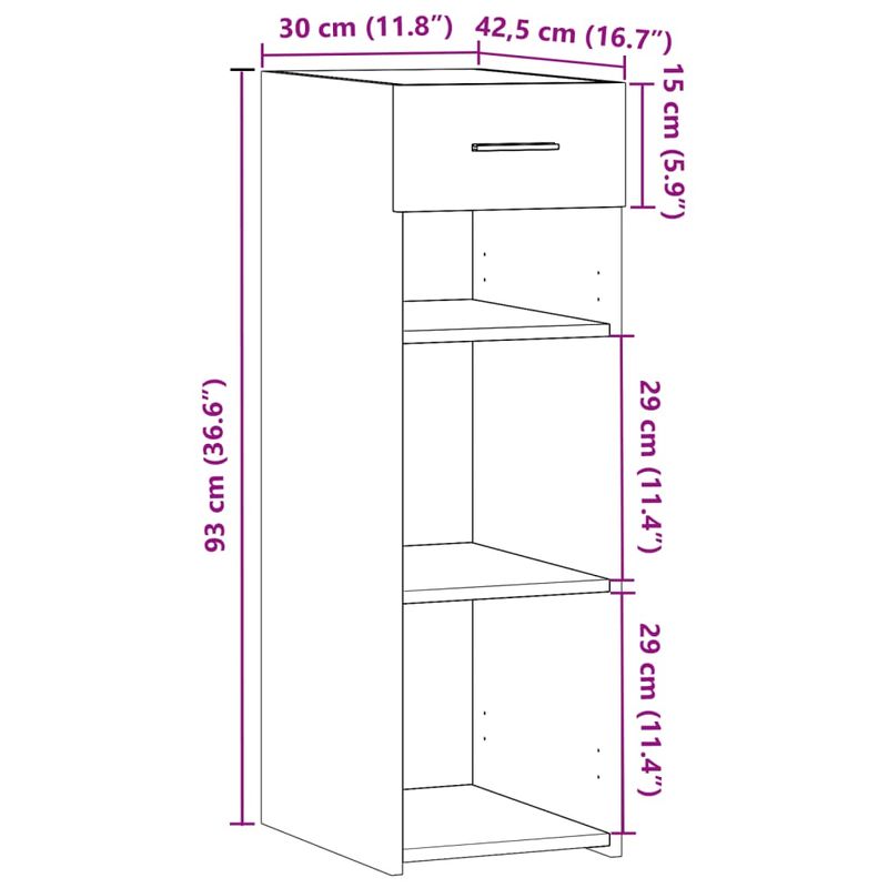 Casa si Gradina - Mobilier - Comode si corpuri - Comode - Dulap, alb, 30x42,5x93 cm, lemn prelucrat - Infinity.ro