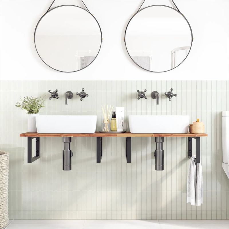Casa si Gradina - Mobilier - Mobilier baie - Blaturi baie - Blat de baie finisaj cu ulei, 120x50x2 cm, lemn masiv de acacia - Infinity.ro