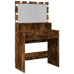 Casa si Gradina - Mobilier - Comode si corpuri - Masute de toaleta - Masa de toaleta cu LED, stejar fumuriu, 80x41x134,5 cm - Infinity.ro