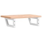 Casa si Gradina - Mobilier - Comode si corpuri - Masute de toaleta - Raft pentru lavoar montat pe perete, otel si lemn masiv fag - Infinity.ro