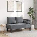Casa si Gradina - Mobilier - Scaune si fotolii - Fotolii - Fotoliu sezlong cu perne, gri inchis, catifea - Infinity.ro