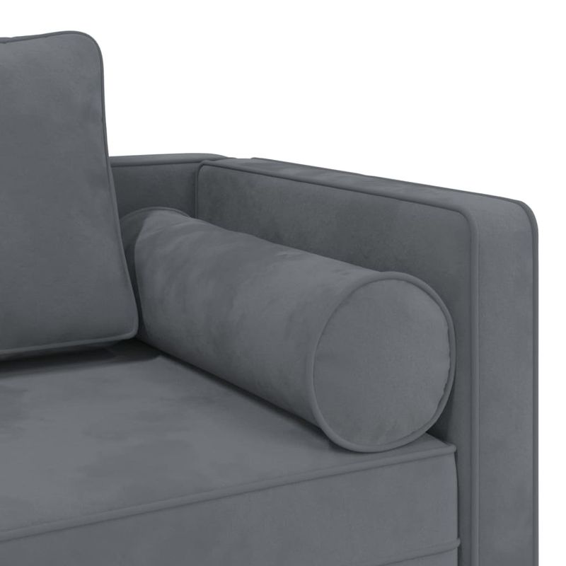 Casa si Gradina - Mobilier - Scaune si fotolii - Fotolii - Fotoliu sezlong cu perne, gri inchis, catifea - Infinity.ro