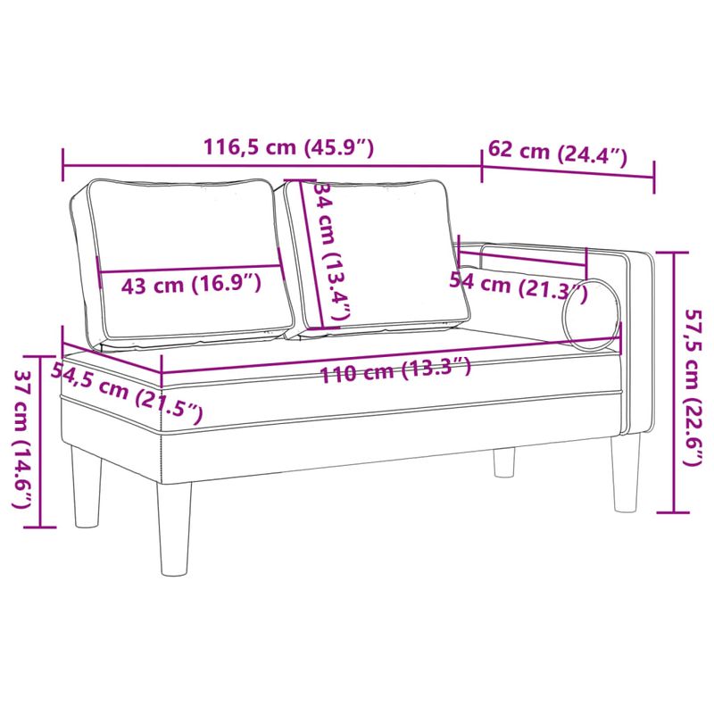 Casa si Gradina - Mobilier - Scaune si fotolii - Fotolii - Fotoliu sezlong cu perne, gri inchis, catifea - Infinity.ro