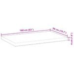 Casa si Gradina - Mobilier - Feronerie si accesorii mobila - Blat de masa, 160x50x4 cm, dreptunghiular, lemn masiv de acacia, finisat în ulei - Infinity.ro