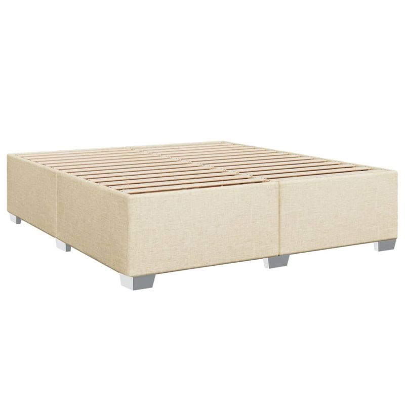 Casa si Gradina - Mobilier - Paturi si accesorii - Paturi - Pat box spring cu saltea, crem, 200x200 cm, textil - Infinity.ro