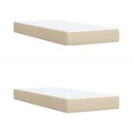 Casa si Gradina - Mobilier - Paturi si accesorii - Paturi - Pat box spring cu saltea, crem, 200x200 cm, textil - Infinity.ro