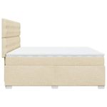 Casa si Gradina - Mobilier - Paturi si accesorii - Paturi - Pat box spring cu saltea, crem, 200x200 cm, textil - Infinity.ro