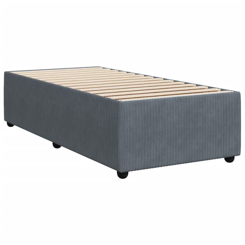 Casa si Gradina - Mobilier - Paturi si accesorii - Paturi - Pat box spring cu saltea, gri inchis, 80x200 cm, catifea - Infinity.ro