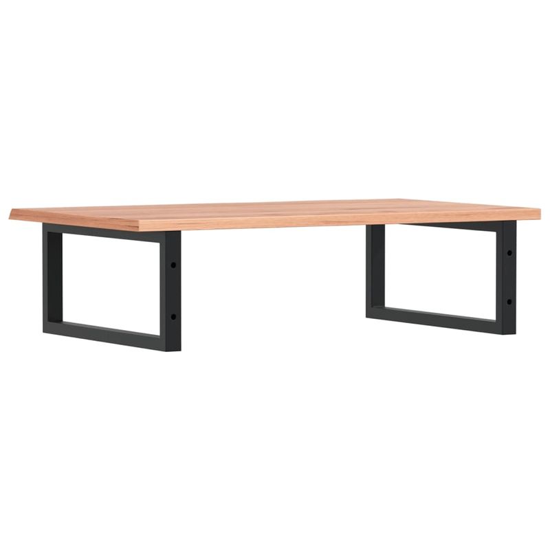 Casa si Gradina - Mobilier - Biblioteci si rafturi - Rafturi - Raft pentru lavoar montat pe perete, otel și lemn masiv stejar, maro deschis și negru, mărime 80x50x2 cm, model dreptunghiular - Infinity.ro