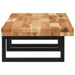 Casa si Gradina - Mobilier - Biblioteci si rafturi - Rafturi - Raft pentru lavoar montat pe perete, otel și lemn masiv acacia, maro închis și negru, mărime 140x40x4 cm, model dreptunghiular - Infinity.ro