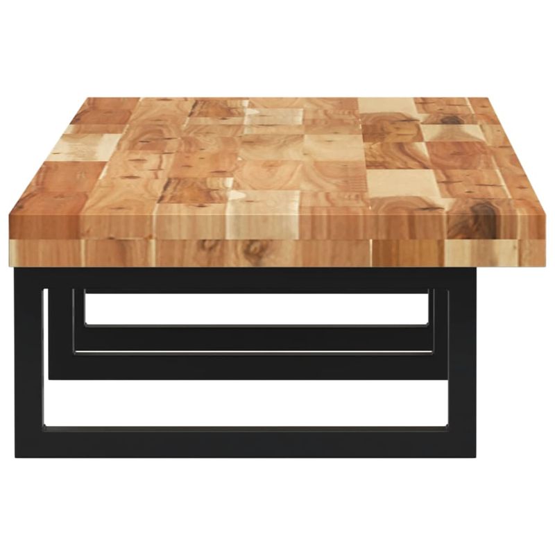 Casa si Gradina - Mobilier - Biblioteci si rafturi - Rafturi - Raft pentru lavoar montat pe perete, otel și lemn masiv acacia, maro închis și negru, mărime 140x40x4 cm, model dreptunghiular - Infinity.ro