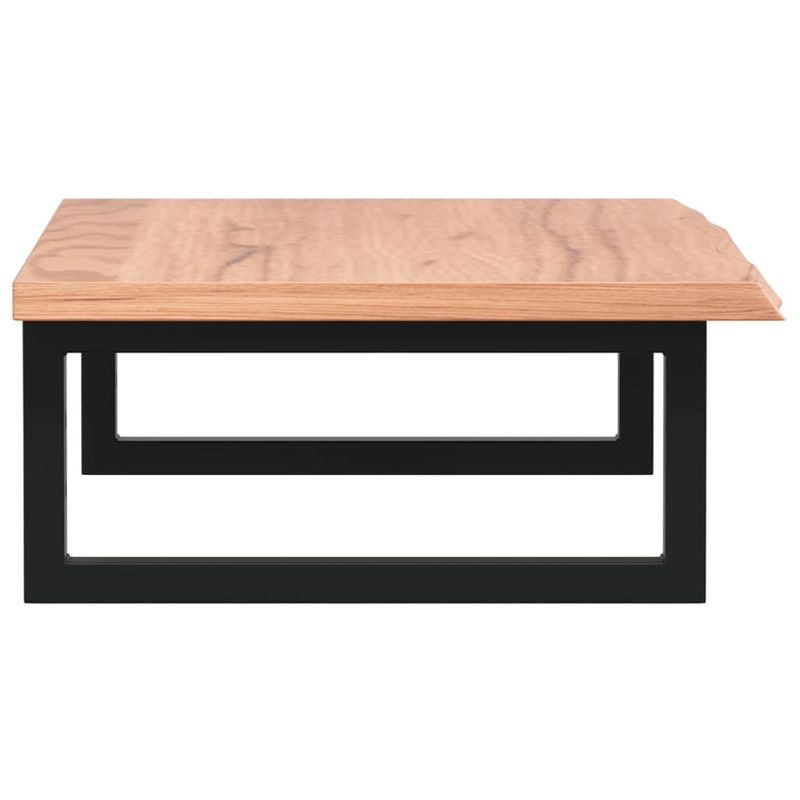 Casa si Gradina - Mobilier - Biblioteci si rafturi - Rafturi - Raft pentru lavoar montat pe perete, otel și lemn masiv stejar, maro deschis și negru, mărime 80x40x2 cm, model dreptunghiular - Infinity.ro