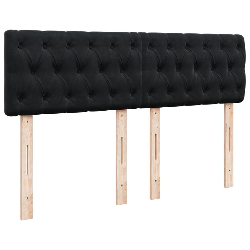 Casa si Gradina - Mobilier - Paturi si accesorii - Paturi - Pat box spring cu saltea, negru, 140x190 cm, catifea - Infinity.ro