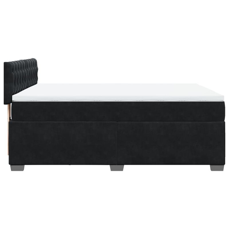 Casa si Gradina - Mobilier - Paturi si accesorii - Paturi - Pat box spring cu saltea, negru, 140x190 cm, catifea - Infinity.ro