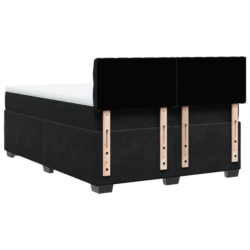 Casa si Gradina - Mobilier - Paturi si accesorii - Paturi - Pat box spring cu saltea, negru, 140x190 cm, catifea - Infinity.ro