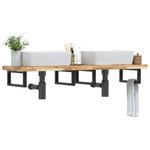 Casa si Gradina - Mobilier - Biblioteci si rafturi - Rafturi - Raft pentru lavoar montat pe perete, otel și lemn masiv acacia, maro și negru, mărime 140x40x4 cm, model dreptunghiular - Infinity.ro