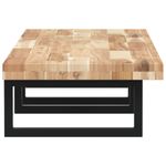 Casa si Gradina - Mobilier - Biblioteci si rafturi - Rafturi - Raft pentru lavoar montat pe perete, otel și lemn masiv acacia, maro și negru, mărime 140x40x4 cm, model dreptunghiular - Infinity.ro