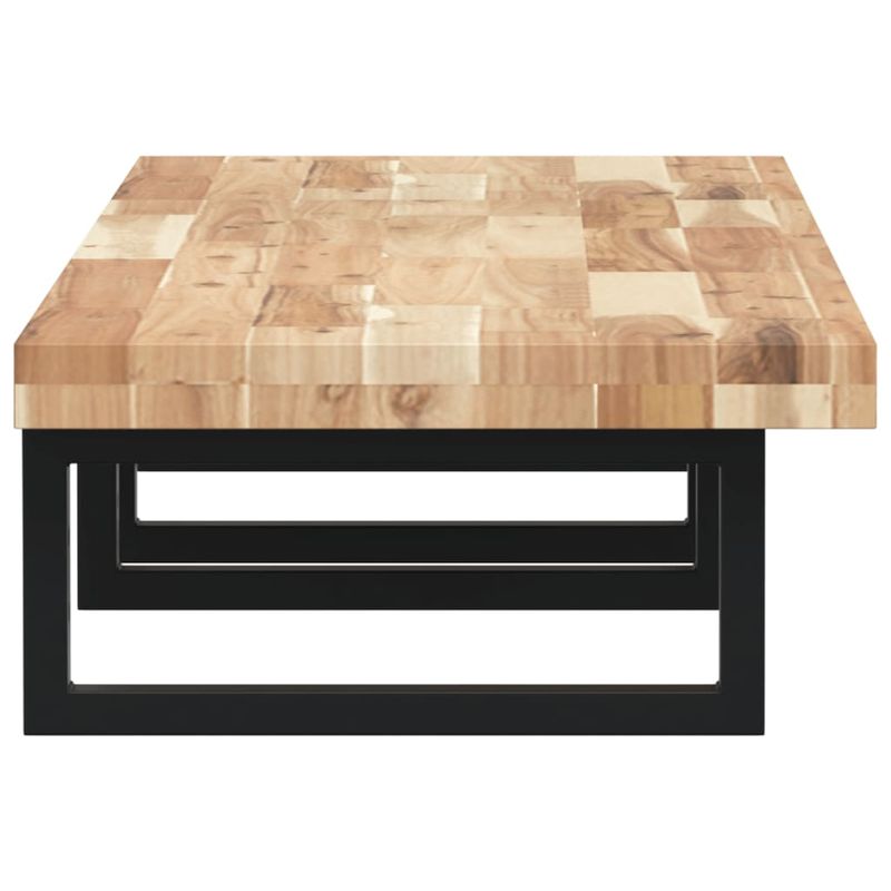 Casa si Gradina - Mobilier - Biblioteci si rafturi - Rafturi - Raft pentru lavoar montat pe perete, otel și lemn masiv acacia, maro și negru, mărime 140x40x4 cm, model dreptunghiular - Infinity.ro