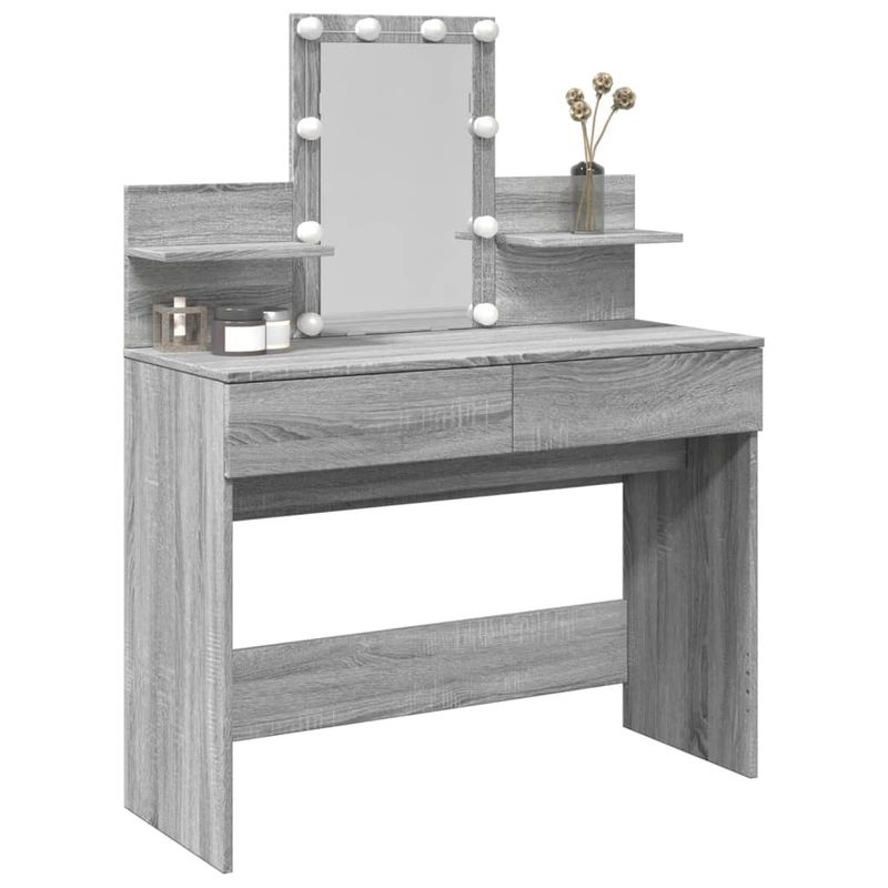 Casa si Gradina - Mobilier - Comode si corpuri - Masute de toaleta - Masa de toaleta cu LED, sonoma gri, 100x40x130 cm - Infinity.ro