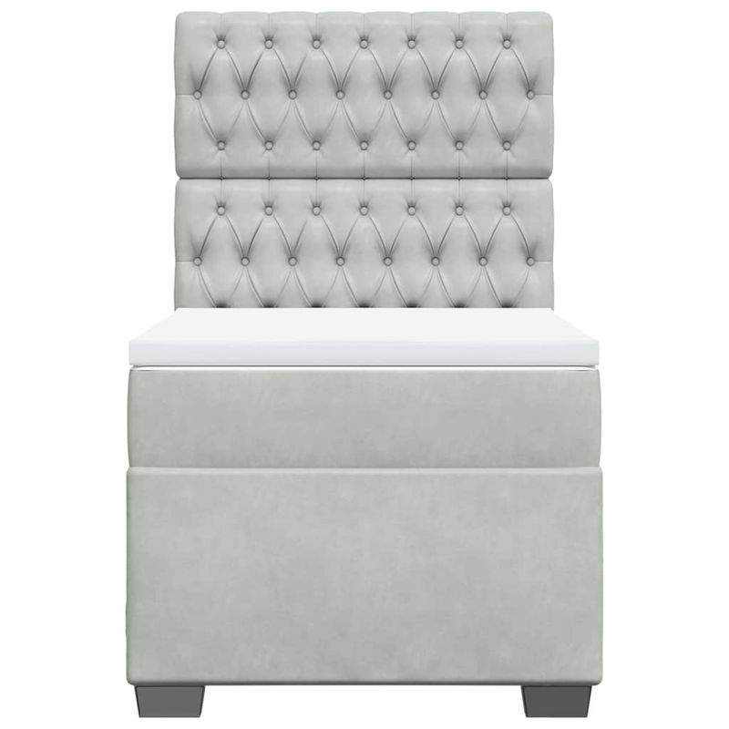 Casa si Gradina - Mobilier - Paturi si accesorii - Paturi - Pat continental cu saltea, gri deschis, 80x200 cm, catifea - Infinity.ro