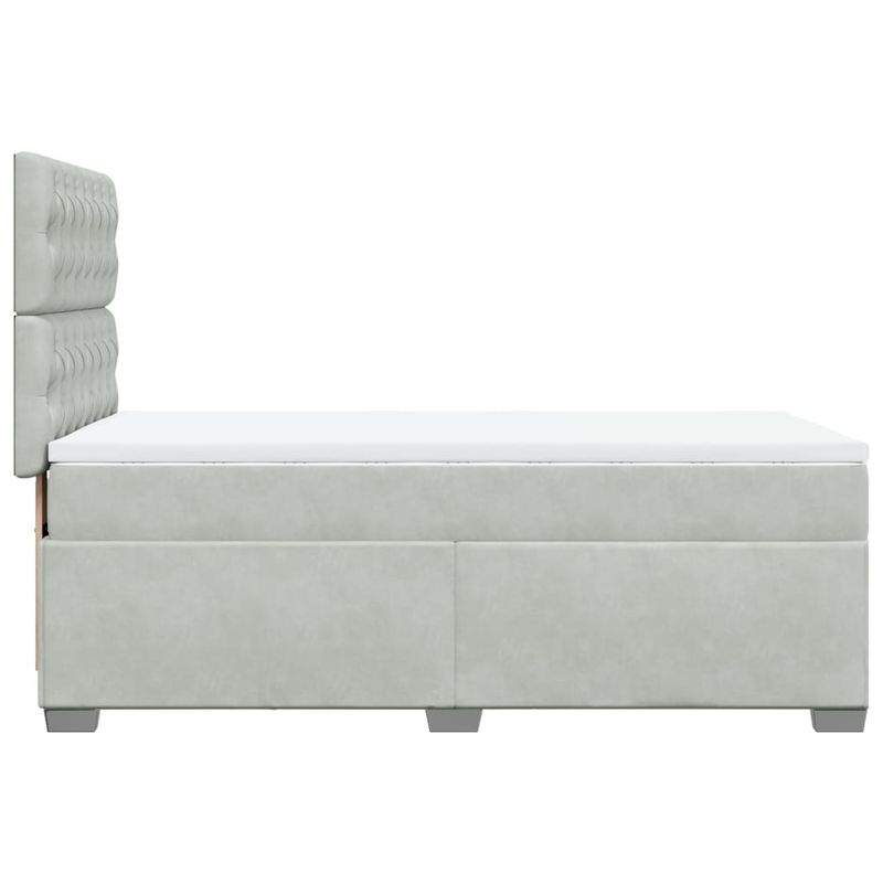 Casa si Gradina - Mobilier - Paturi si accesorii - Paturi - Pat continental cu saltea, gri deschis, 80x200 cm, catifea - Infinity.ro