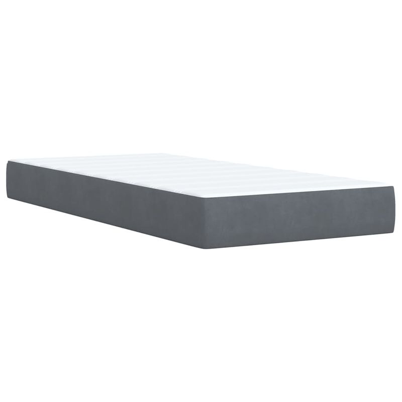 Casa si Gradina - Mobilier - Paturi si accesorii - Paturi - Pat box spring cu saltea, gri inchis, 80x200 cm, catifea - Infinity.ro