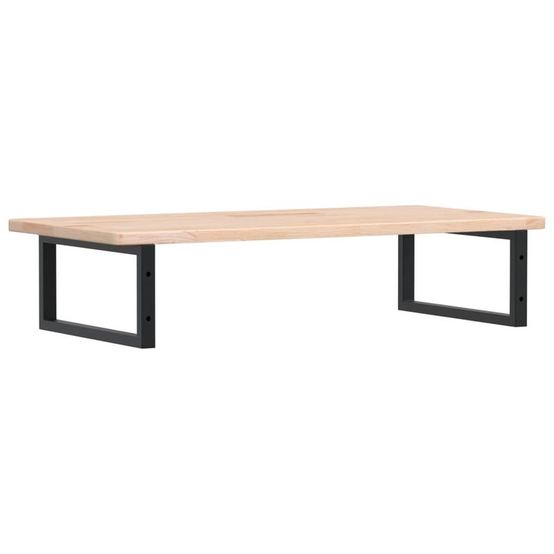 Casa si Gradina - Mobilier - Biblioteci si rafturi - Rafturi - Raft pentru lavoar montat pe perete, otel și lemn masiv stejar, maro și negru, mărime 100x50x2.5 cm, model dreptunghiular - Infinity.ro