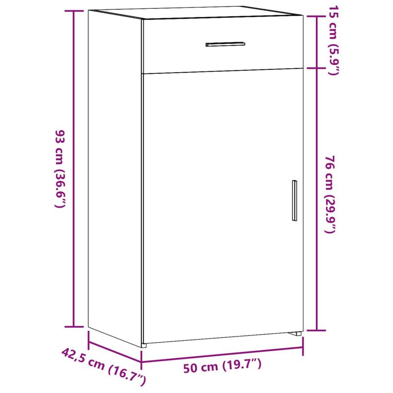 Casa si Gradina - Mobilier - Comode si corpuri - Comode - Dulap, gri beton, 50x42,5x93 cm, lemn prelucrat - Infinity.ro