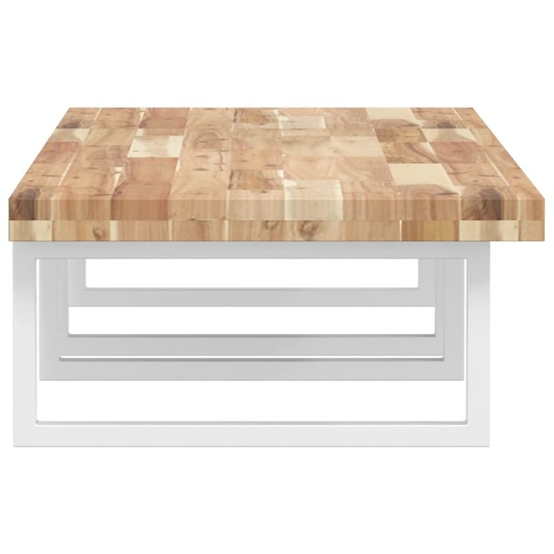Casa si Gradina - Mobilier - Biblioteci si rafturi - Rafturi - Raft pentru lavoar montat pe perete, otel și lemn masiv acacia, maro și alb, mărime 160x50x4 cm, model dreptunghiular - Infinity.ro