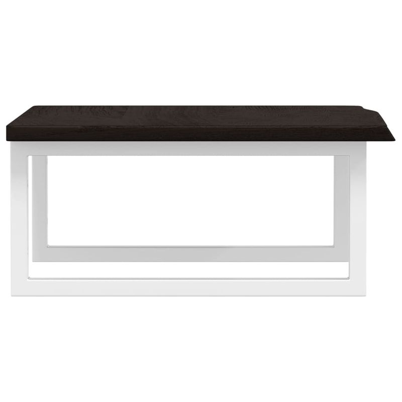 Casa si Gradina - Mobilier - Biblioteci si rafturi - Rafturi - Raft pentru lavoar montat pe perete, otel și lemn masiv stejar, maro închis și alb, mărime 60x50x2 cm, model dreptunghiular - Infinity.ro
