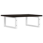 Casa si Gradina - Mobilier - Biblioteci si rafturi - Rafturi - Raft pentru lavoar montat pe perete, otel și lemn masiv stejar, maro închis și alb, mărime 60x50x2 cm, model dreptunghiular - Infinity.ro