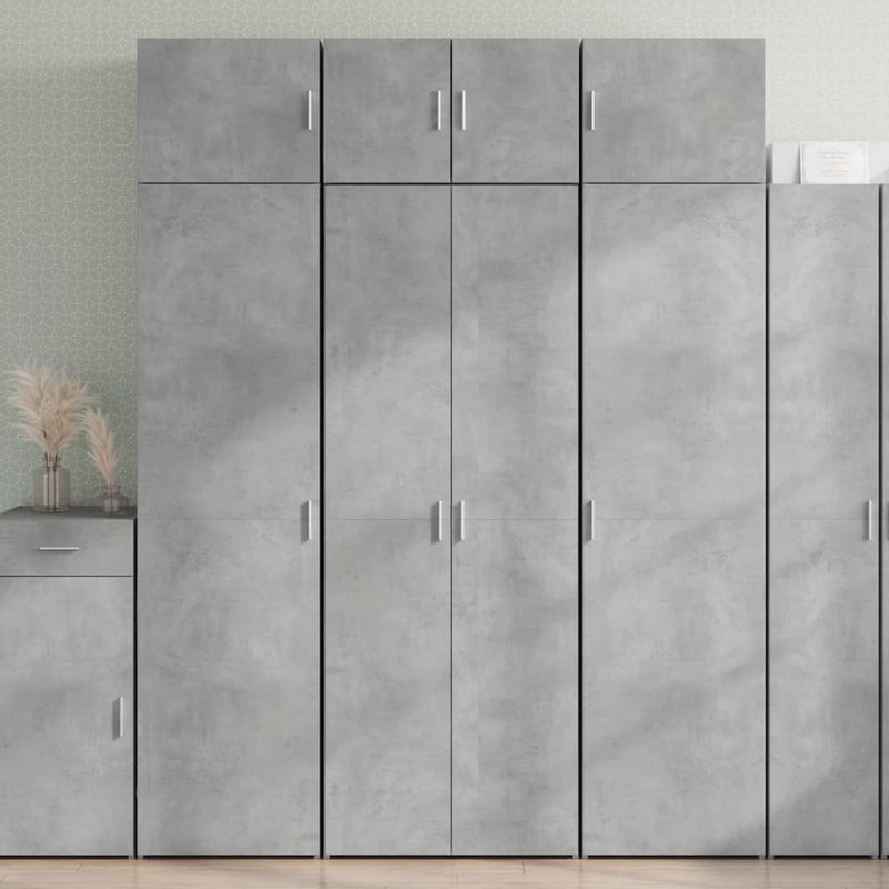 Casa si Gradina - Mobilier - Comode si corpuri - Corpuri bucatarie - Dulap inalt, gri beton, 70x42,5x185 cm, lemn prelucrat - Infinity.ro