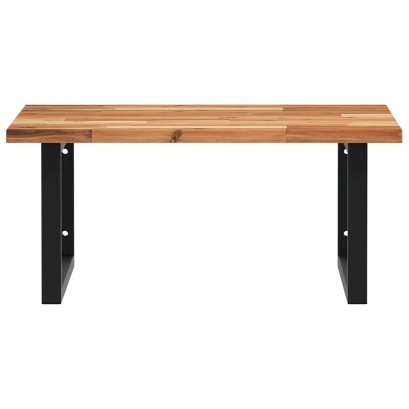 Casa si Gradina - Mobilier - Biblioteci si rafturi - Rafturi - Raft pentru lavoar montat pe perete, otel și lemn masiv acacia, maro închis și negru, mărime 60x60x2 cm, model dreptunghiular - Infinity.ro