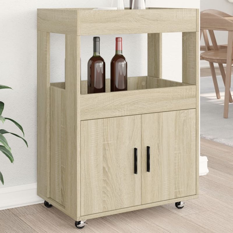 Casa si Gradina - Mobilier - Comode si corpuri - Comode - Carucior de bar, stejar sonoma, 60x39,5x89 cm, lemn prelucrat - Infinity.ro