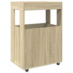 Casa si Gradina - Mobilier - Comode si corpuri - Comode - Carucior de bar, stejar sonoma, 60x39,5x89 cm, lemn prelucrat - Infinity.ro