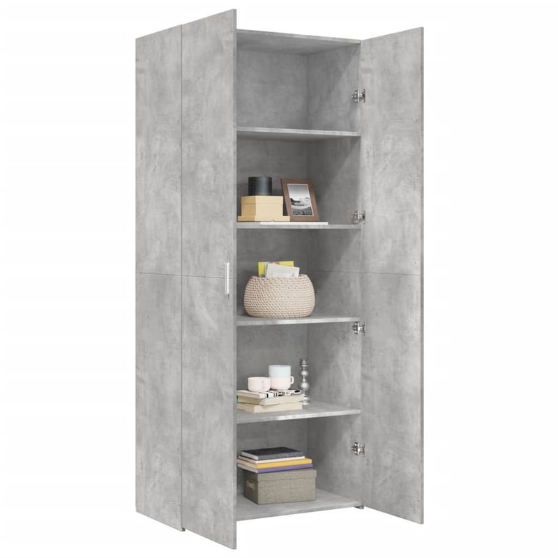 Casa si Gradina - Mobilier - Comode si corpuri - Corpuri bucatarie - Dulap inalt, gri beton, 80x42,5x185 cm, lemn prelucrat - Infinity.ro